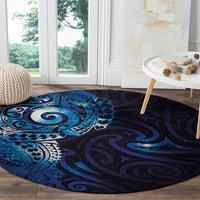 Matariki New Zealand Maori Koru Art Tattoo Round Carpet New Year Galaxy Blue Sky Style LT03 - Polynesian Pride