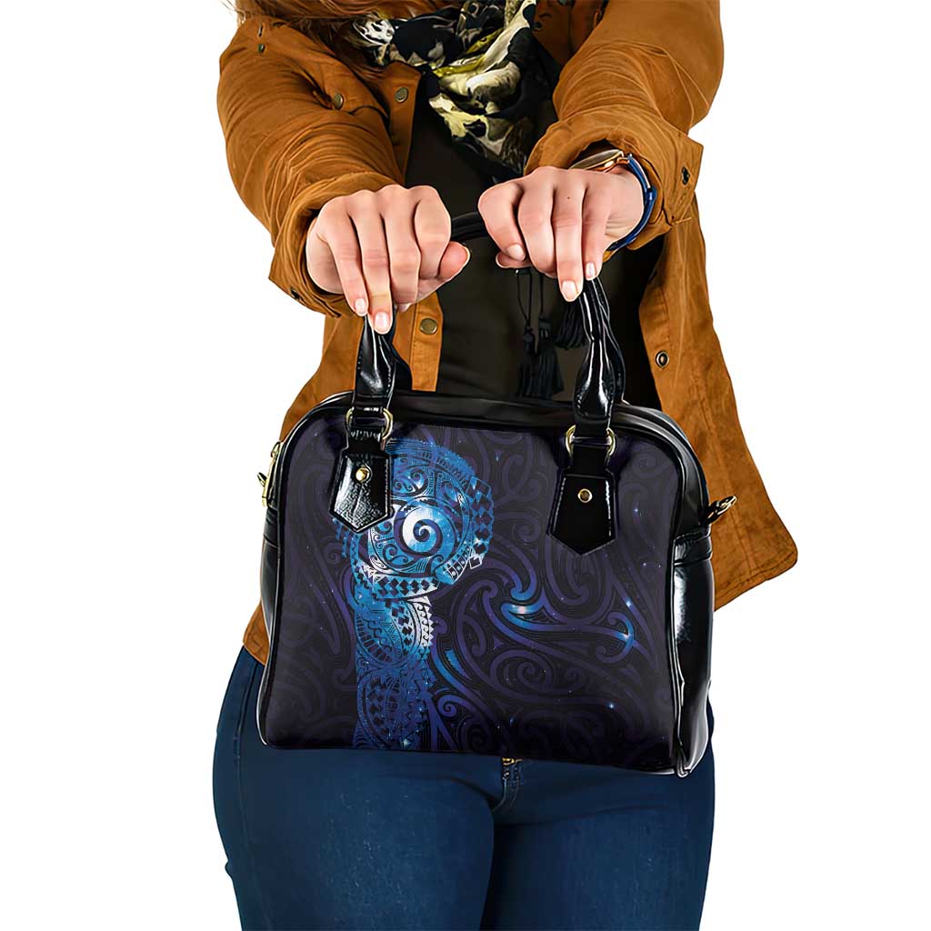 Matariki New Zealand Maori Koru Art Tattoo Shoulder Handbag New Year Galaxy Blue Sky Style LT03 One Size Blue - Polynesian Pride