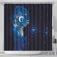 Matariki New Zealand Maori Koru Art Tattoo Shower Curtain New Year Galaxy Blue Sky Style LT03 - Polynesian Pride