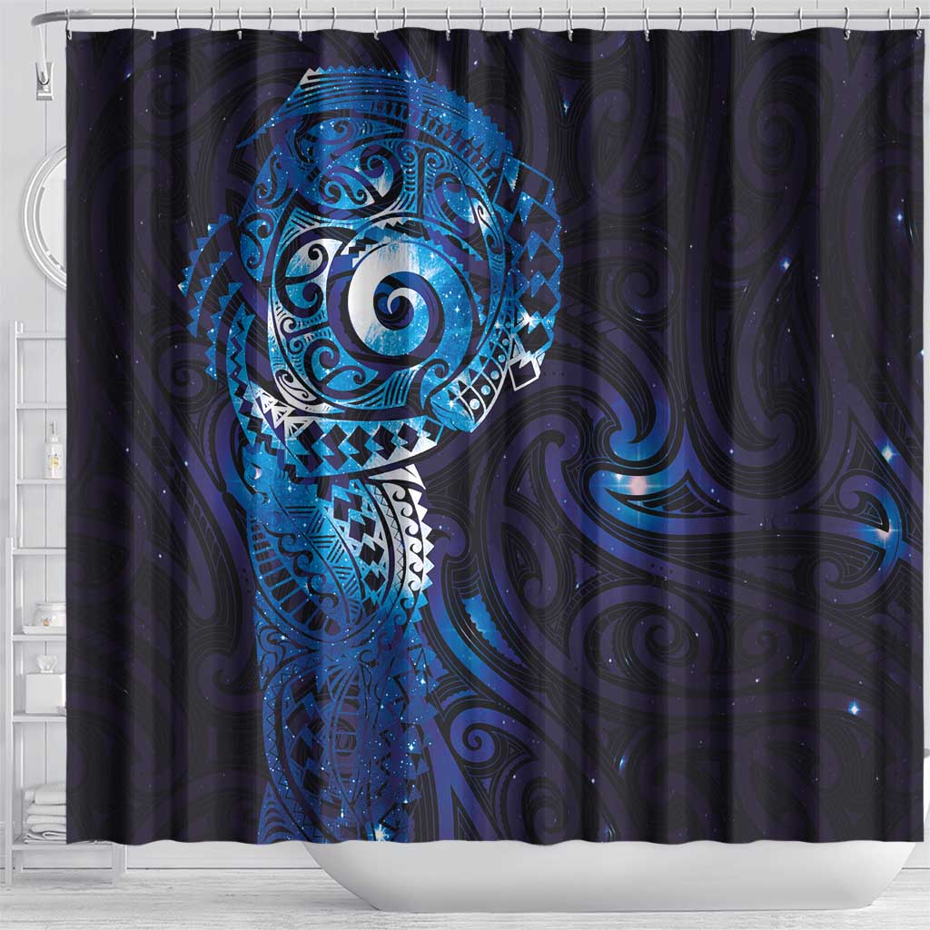 Matariki New Zealand Maori Koru Art Tattoo Shower Curtain New Year Galaxy Blue Sky Style LT03 - Polynesian Pride