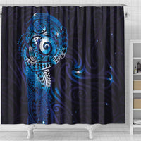 Matariki New Zealand Maori Koru Art Tattoo Shower Curtain New Year Galaxy Blue Sky Style LT03 - Polynesian Pride