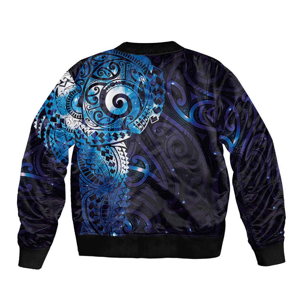 Matariki New Zealand Maori Koru Art Tattoo Sleeve Zip Bomber Jacket New Year Galaxy Blue Sky Style LT03 - Polynesian Pride