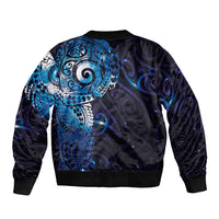 Matariki New Zealand Maori Koru Art Tattoo Sleeve Zip Bomber Jacket New Year Galaxy Blue Sky Style LT03 - Polynesian Pride