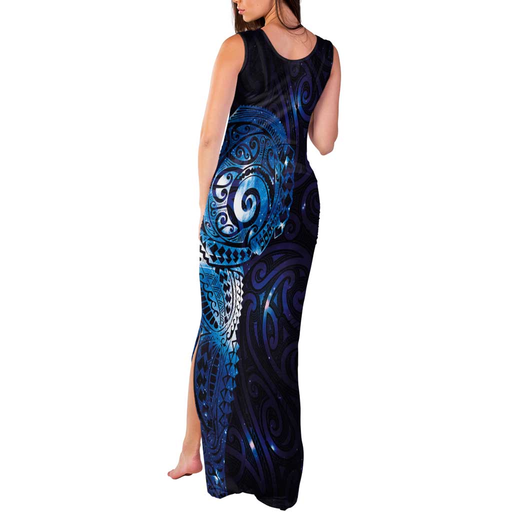 Matariki New Zealand Maori Koru Art Tattoo Tank Maxi Dress New Year Galaxy Blue Sky Style LT03 - Polynesian Pride
