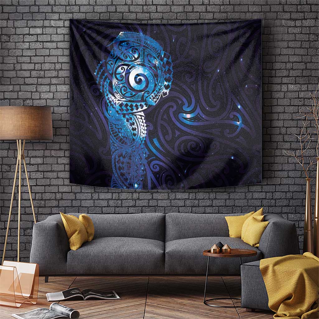Matariki New Zealand Maori Koru Art Tattoo Tapestry New Year Galaxy Blue Sky Style LT03 Blue - Polynesian Pride