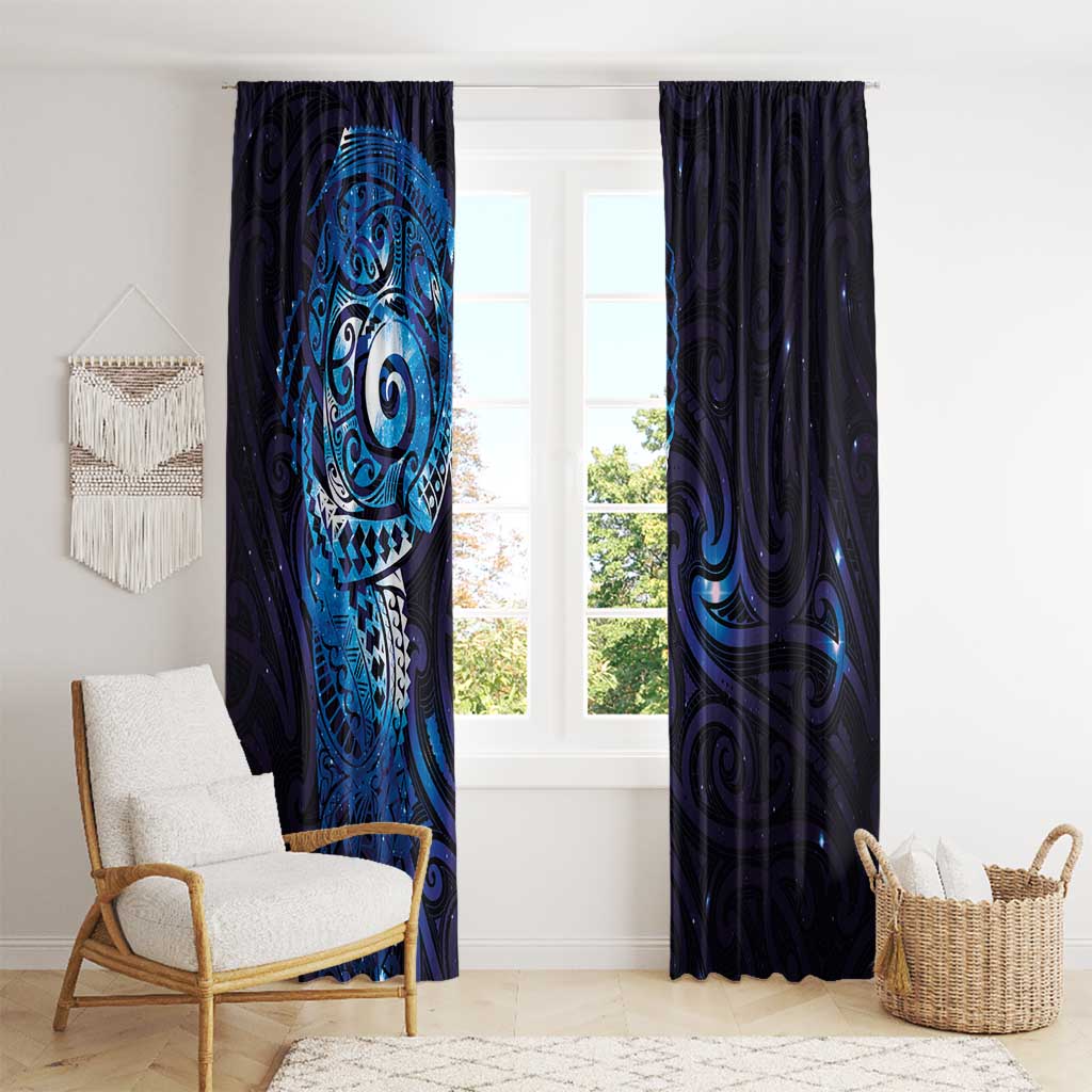 Matariki New Zealand Maori Koru Art Tattoo Window Curtain New Year Galaxy Blue Sky Style LT03 - Polynesian Pride