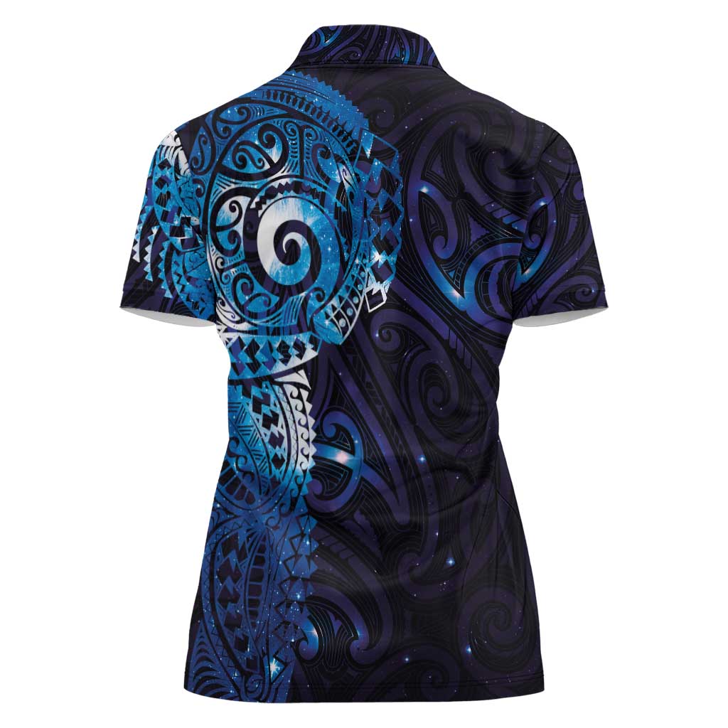 Matariki New Zealand Maori Koru Art Tattoo Women Polo Shirt New Year Galaxy Blue Sky Style LT03 - Polynesian Pride