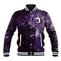 Matariki New Zealand Maori Koru Art Tattoo Baseball Jacket New Year Galaxy Purple Sky Style LT03 Unisex Purple - Polynesian Pride