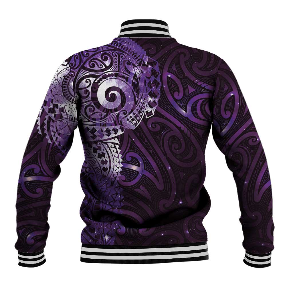 Matariki New Zealand Maori Koru Art Tattoo Baseball Jacket New Year Galaxy Purple Sky Style LT03 - Polynesian Pride