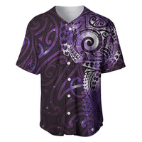 Matariki New Zealand Maori Koru Art Tattoo Baseball Jersey New Year Galaxy Purple Sky Style LT03 Purple - Polynesian Pride