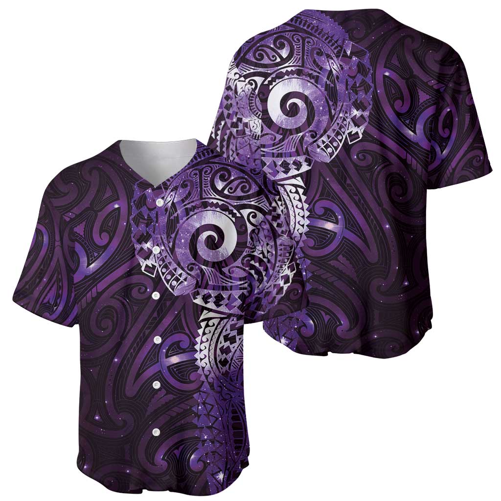 Matariki New Zealand Maori Koru Art Tattoo Baseball Jersey New Year Galaxy Purple Sky Style LT03 - Polynesian Pride