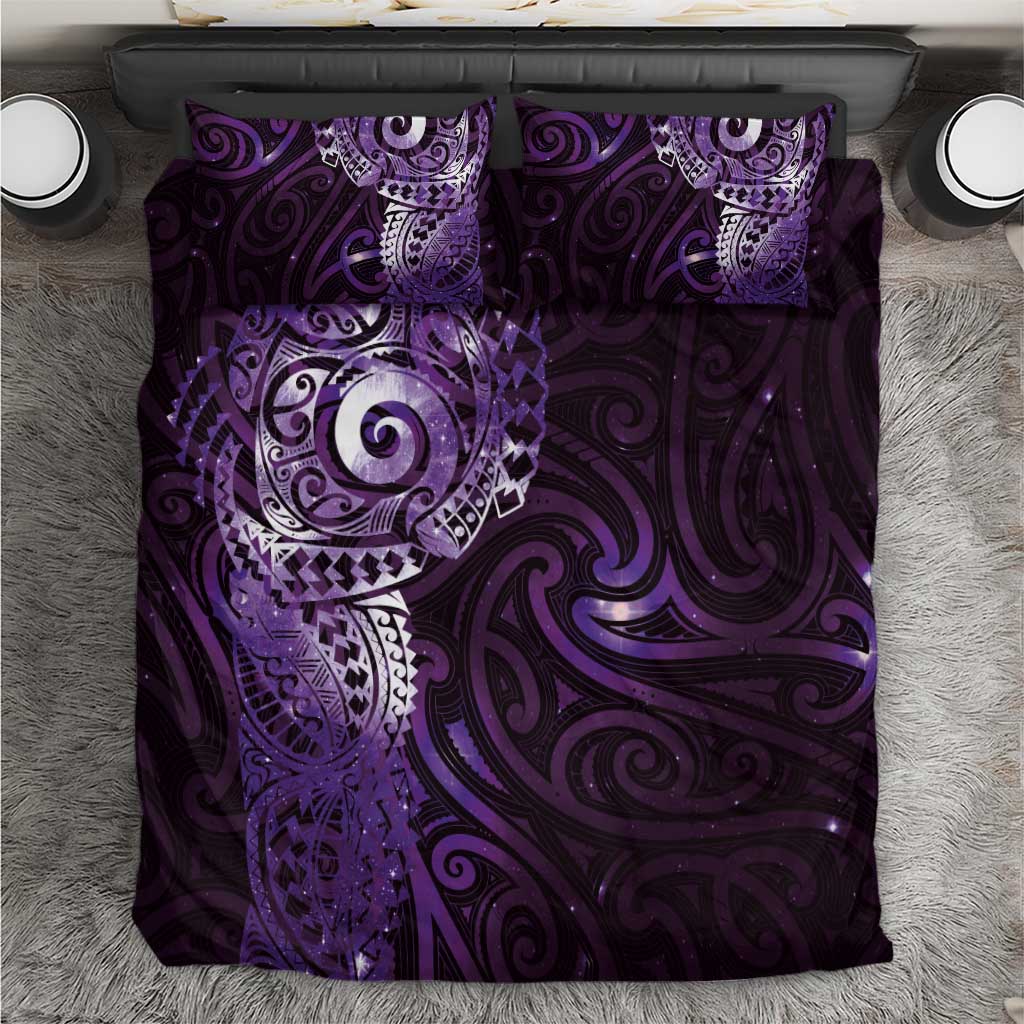 Matariki New Zealand Maori Koru Art Tattoo Bedding Set New Year Galaxy Purple Sky Style LT03 Purple - Polynesian Pride