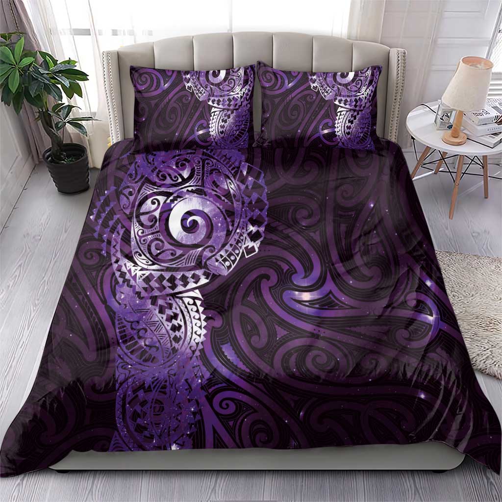Matariki New Zealand Maori Koru Art Tattoo Bedding Set New Year Galaxy Purple Sky Style LT03 - Polynesian Pride