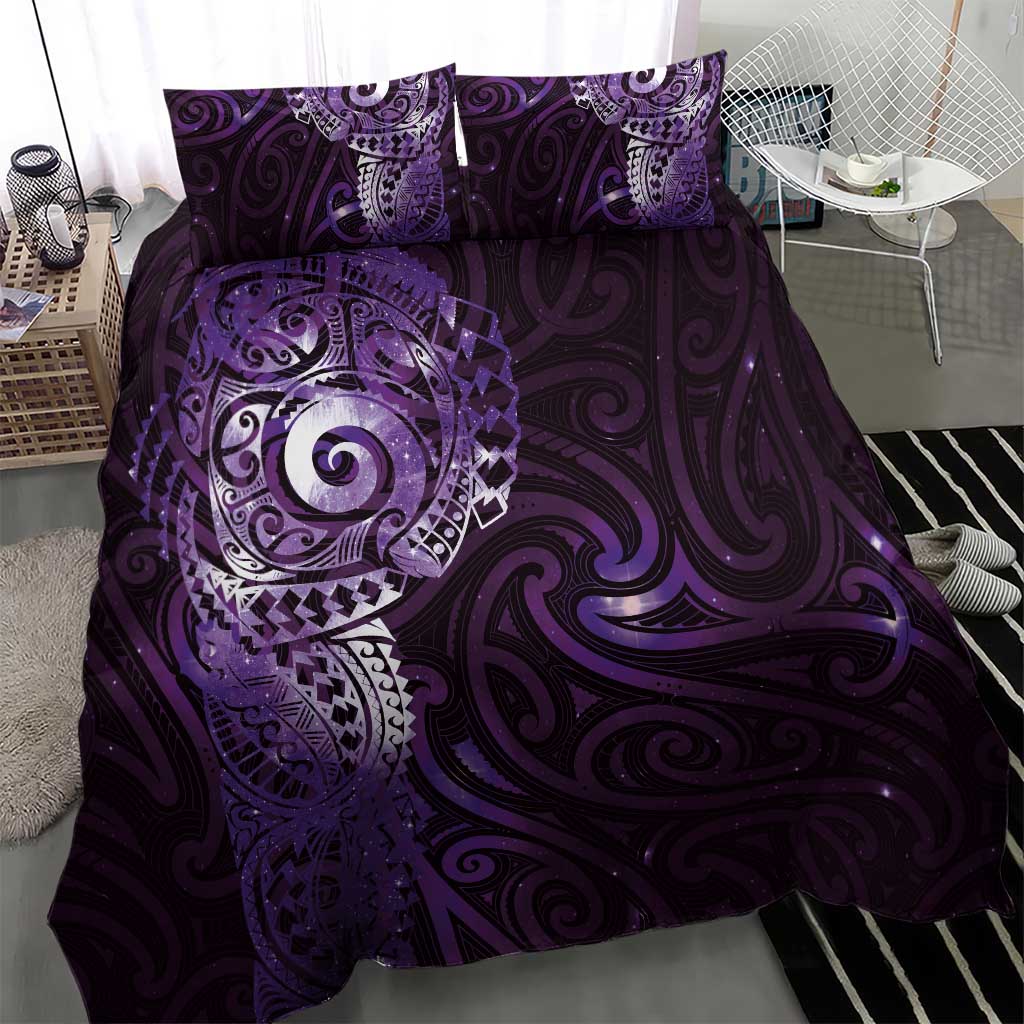 Matariki New Zealand Maori Koru Art Tattoo Bedding Set New Year Galaxy Purple Sky Style LT03 - Polynesian Pride