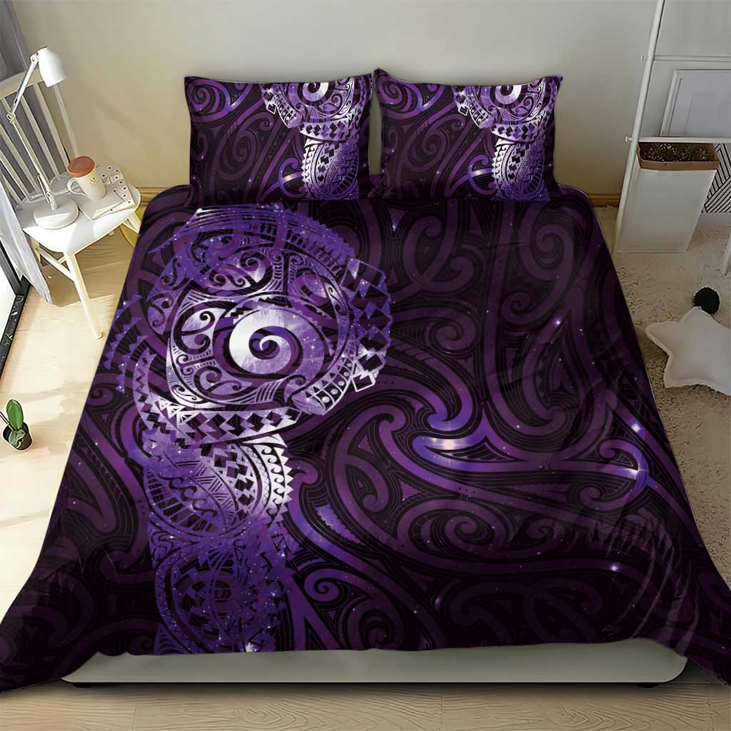 Matariki New Zealand Maori Koru Art Tattoo Bedding Set New Year Galaxy Purple Sky Style LT03 - Polynesian Pride