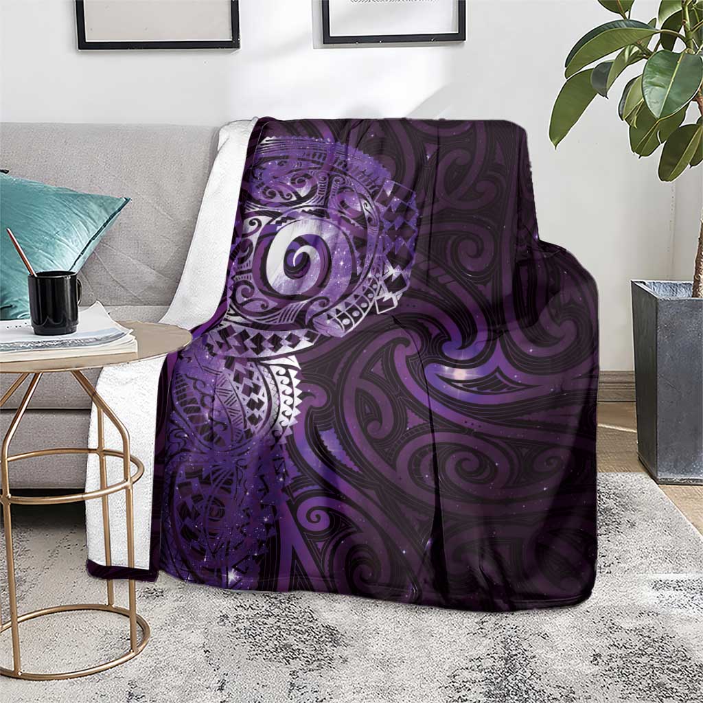 Matariki New Zealand Maori Koru Art Tattoo Blanket New Year Galaxy Purple Sky Style LT03 - Polynesian Pride