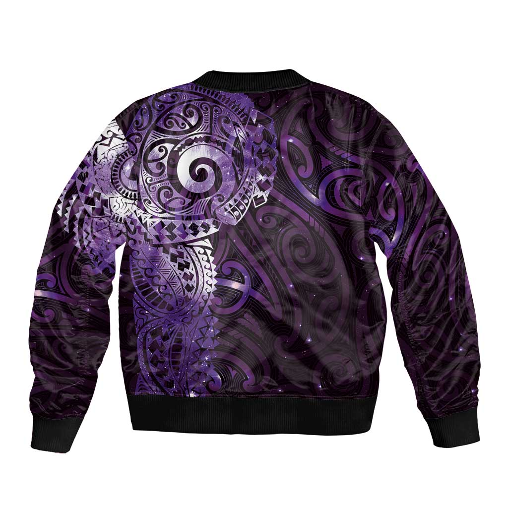 Matariki New Zealand Maori Koru Art Tattoo Bomber Jacket New Year Galaxy Purple Sky Style LT03 - Polynesian Pride