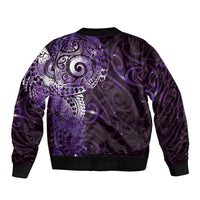 Matariki New Zealand Maori Koru Art Tattoo Bomber Jacket New Year Galaxy Purple Sky Style LT03 - Polynesian Pride