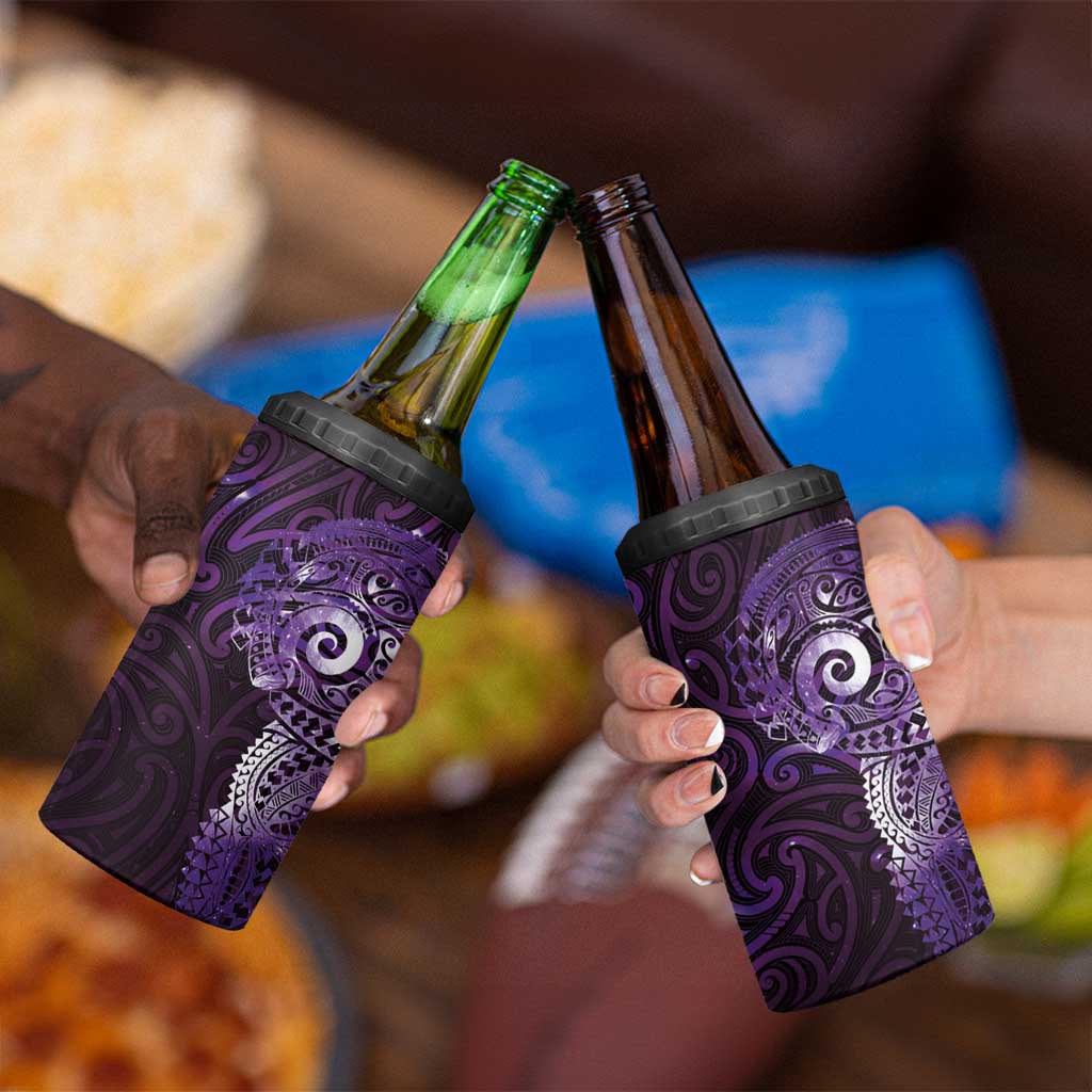 Matariki New Zealand Maori Koru Art Tattoo 4 in 1 Can Cooler Tumbler New Year Galaxy Purple Sky Style LT03 - Polynesian Pride