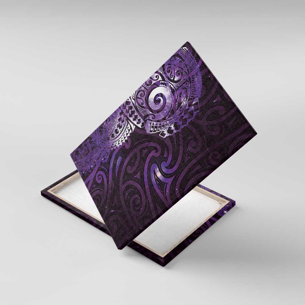 Matariki New Zealand Maori Koru Art Tattoo Canvas Wall Art New Year Galaxy Purple Sky Style LT03 With Frame Purple - Polynesian Pride