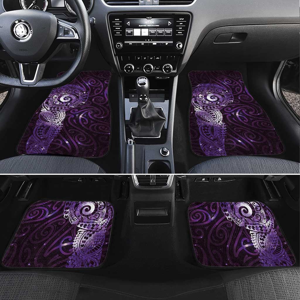 Matariki New Zealand Maori Koru Art Tattoo Car Mats New Year Galaxy Purple Sky Style LT03 Set 4pcs Purple - Polynesian Pride