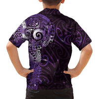 Matariki New Zealand Maori Koru Art Tattoo Family Matching Long Sleeve Bodycon Dress and Hawaiian Shirt New Year Galaxy Purple Sky Style LT03 - Polynesian Pride