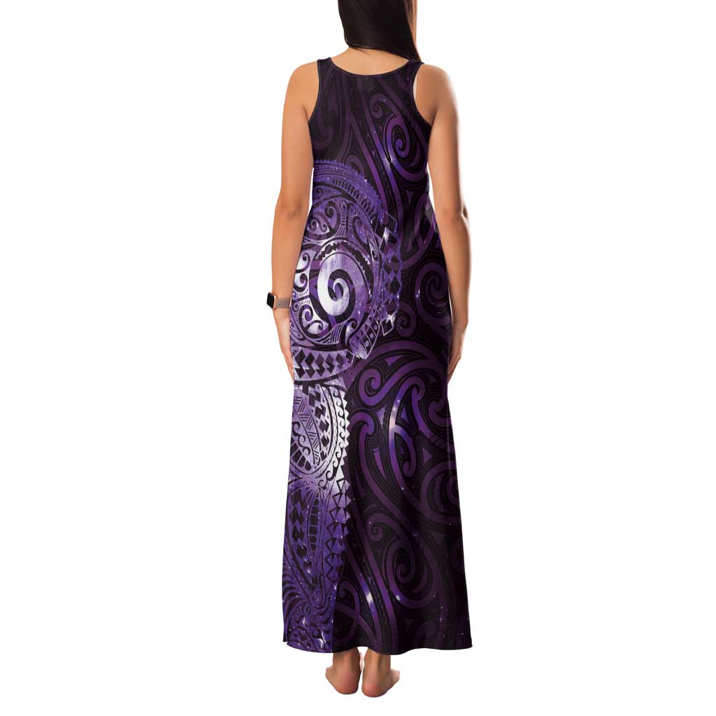 Matariki New Zealand Maori Koru Art Tattoo Family Matching Tank Maxi Dress and Hawaiian Shirt New Year Galaxy Purple Sky Style LT03 - Polynesian Pride