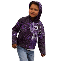 Matariki New Zealand Maori Koru Art Tattoo Kid Hoodie New Year Galaxy Purple Sky Style LT03 - Polynesian Pride