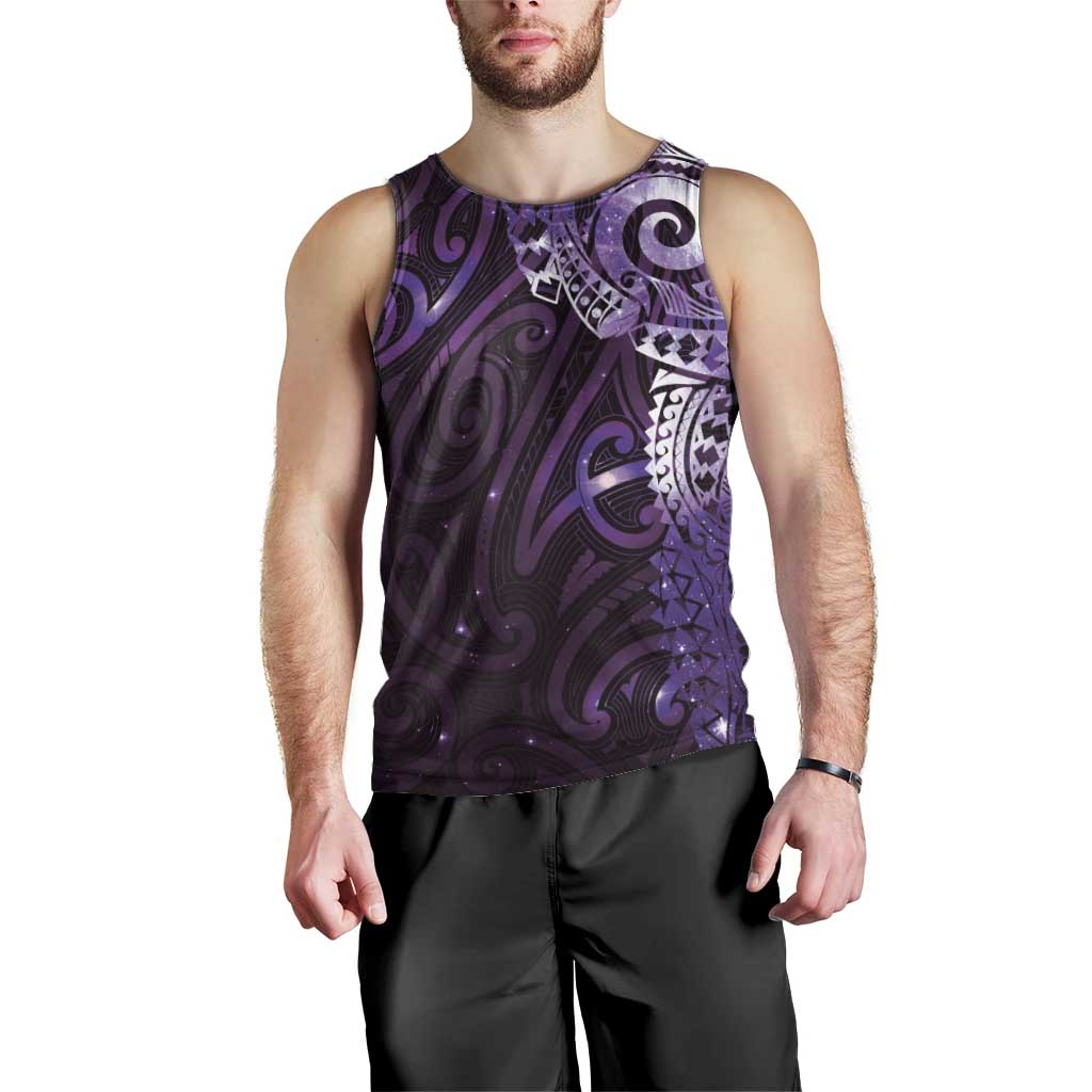 Matariki New Zealand Maori Koru Art Tattoo Men Tank Top New Year Galaxy Purple Sky Style LT03 - Polynesian Pride