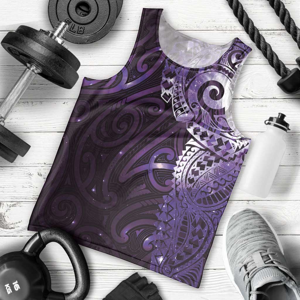 Matariki New Zealand Maori Koru Art Tattoo Men Tank Top New Year Galaxy Purple Sky Style LT03 - Polynesian Pride