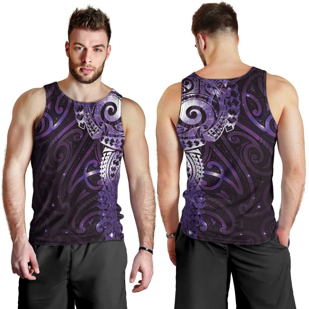 Matariki New Zealand Maori Koru Art Tattoo Men Tank Top New Year Galaxy Purple Sky Style LT03 - Polynesian Pride