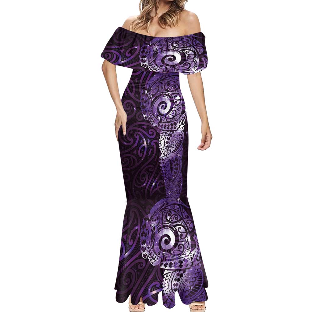 Matariki New Zealand Maori Koru Art Tattoo Mermaid Dress New Year Galaxy Purple Sky Style LT03 - Polynesian Pride