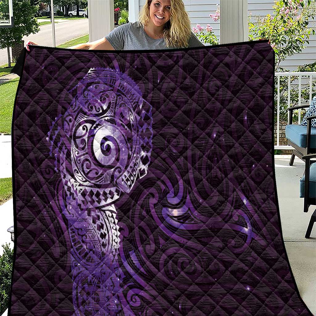 Matariki New Zealand Maori Koru Art Tattoo Quilt New Year Galaxy Purple Sky Style LT03 Purple - Polynesian Pride