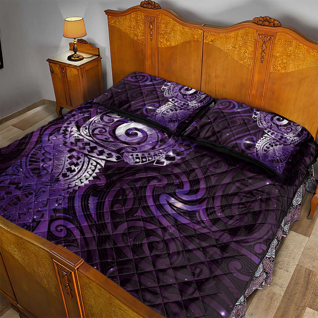 Matariki New Zealand Maori Koru Art Tattoo Quilt Bed Set New Year Galaxy Purple Sky Style LT03 - Polynesian Pride