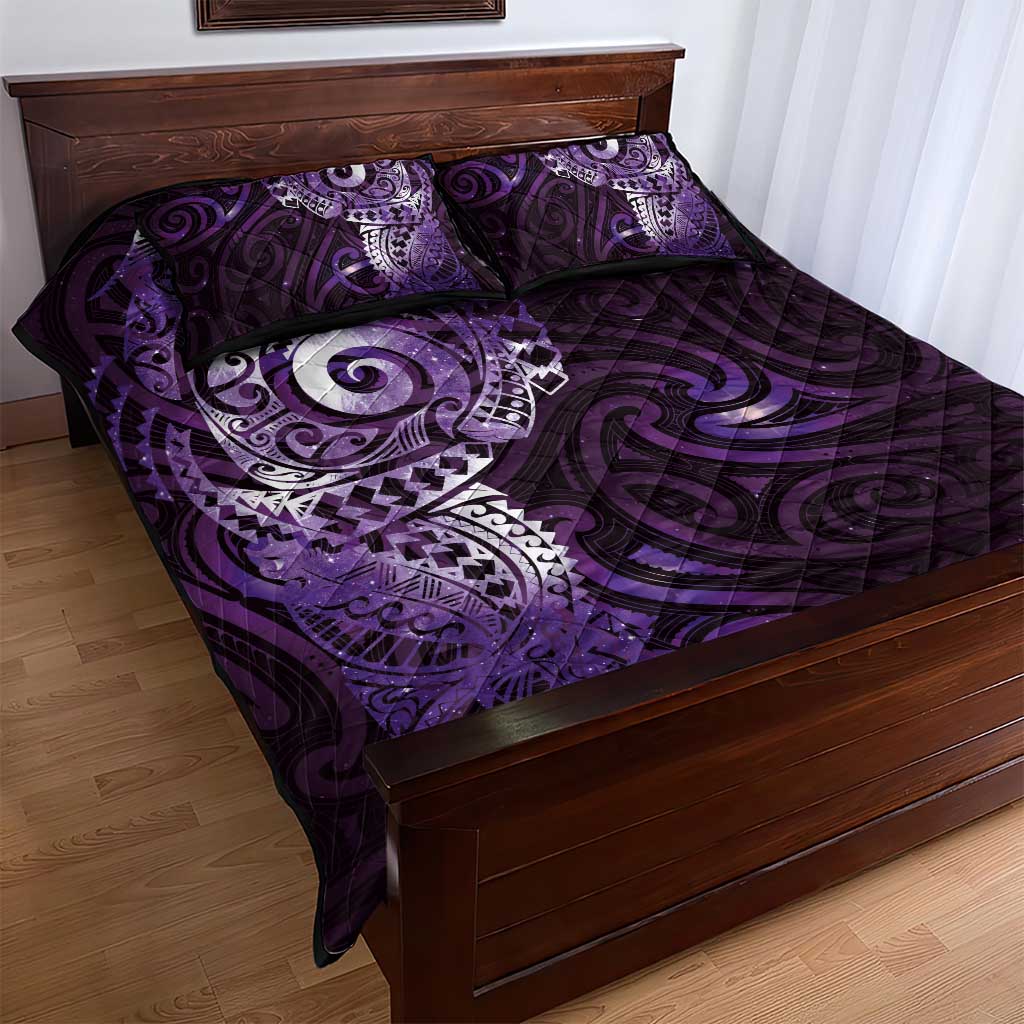 Matariki New Zealand Maori Koru Art Tattoo Quilt Bed Set New Year Galaxy Purple Sky Style LT03 - Polynesian Pride
