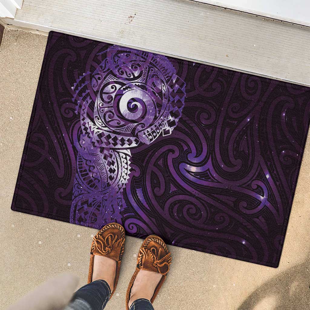 Matariki New Zealand Maori Koru Art Tattoo Rubber Doormat New Year Galaxy Purple Sky Style LT03 - Polynesian Pride