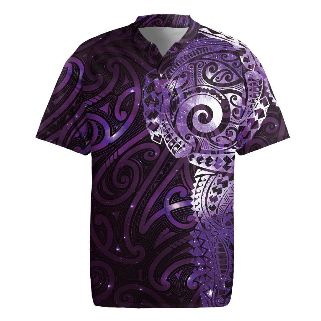 Matariki New Zealand Maori Koru Art Tattoo Rugby Jersey New Year Galaxy Purple Sky Style LT03 Purple - Polynesian Pride
