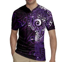 Matariki New Zealand Maori Koru Art Tattoo Rugby Jersey New Year Galaxy Purple Sky Style LT03 - Polynesian Pride