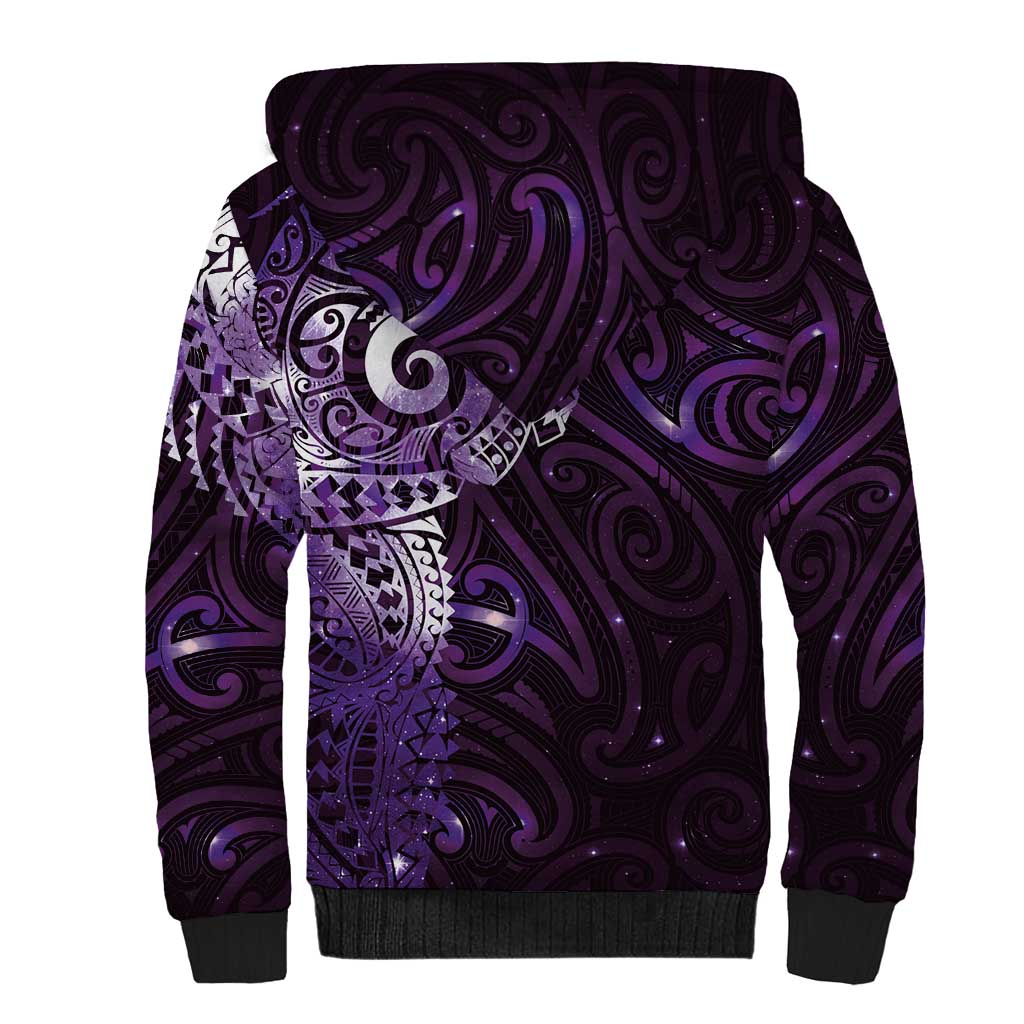 Matariki New Zealand Maori Koru Art Tattoo Sherpa Hoodie New Year Galaxy Purple Sky Style LT03 - Polynesian Pride