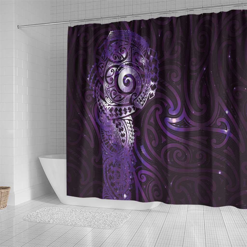 Matariki New Zealand Maori Koru Art Tattoo Shower Curtain New Year Galaxy Purple Sky Style LT03 - Polynesian Pride