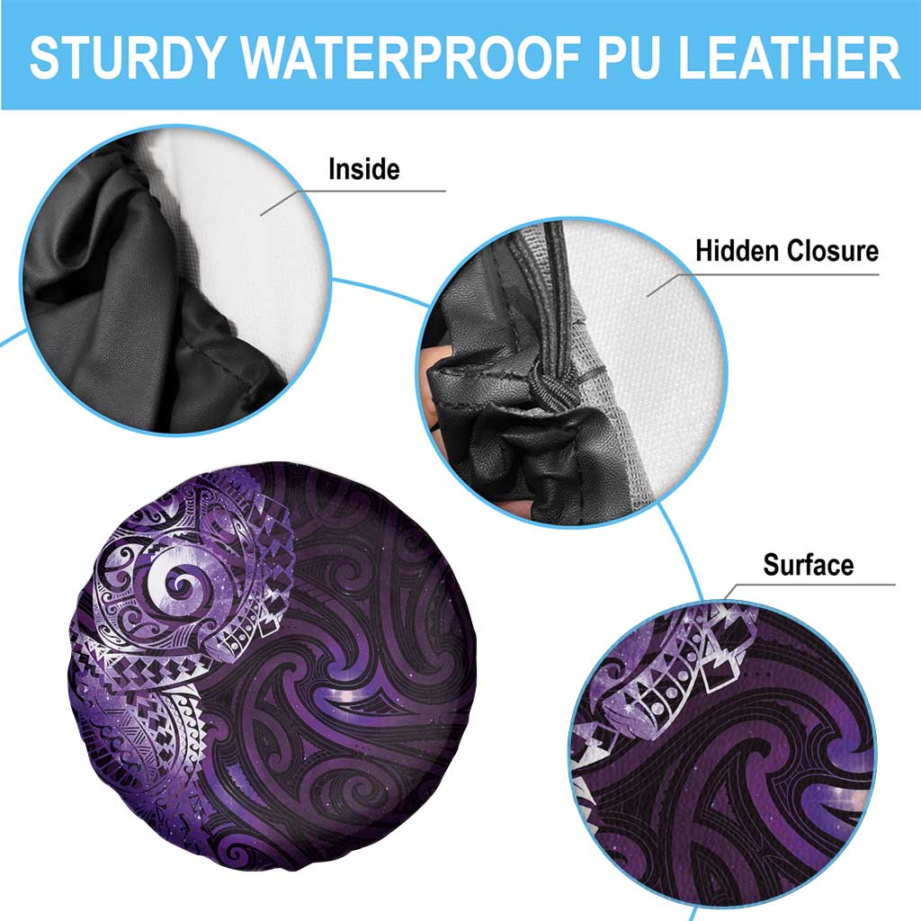Matariki New Zealand Maori Koru Art Tattoo Spare Tire Cover New Year Galaxy Purple Sky Style LT03 - Polynesian Pride