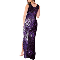 Matariki New Zealand Maori Koru Art Tattoo Tank Maxi Dress New Year Galaxy Purple Sky Style LT03 - Polynesian Pride