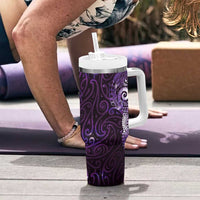 Matariki New Zealand Maori Koru Art Tattoo Tumbler With Handle New Year Galaxy Purple Sky Style LT03 - Polynesian Pride