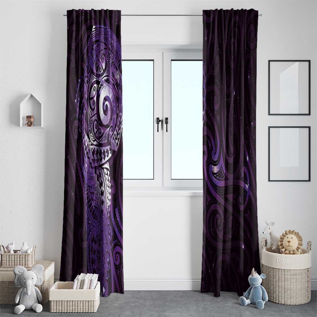 Matariki New Zealand Maori Koru Art Tattoo Window Curtain New Year Galaxy Purple Sky Style LT03 - Polynesian Pride