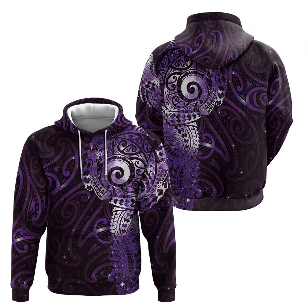 Matariki New Zealand Maori Koru Art Tattoo Zip Hoodie New Year Galaxy Purple Sky Style LT03 - Polynesian Pride