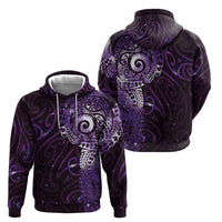 Matariki New Zealand Maori Koru Art Tattoo Zip Hoodie New Year Galaxy Purple Sky Style LT03 - Polynesian Pride