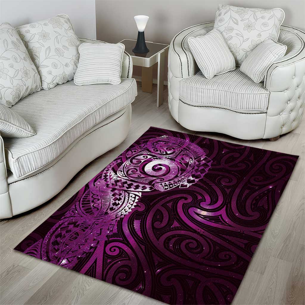 Matariki New Zealand Maori Koru Art Tattoo Area Rug New Year Galaxy Pink Sky Style