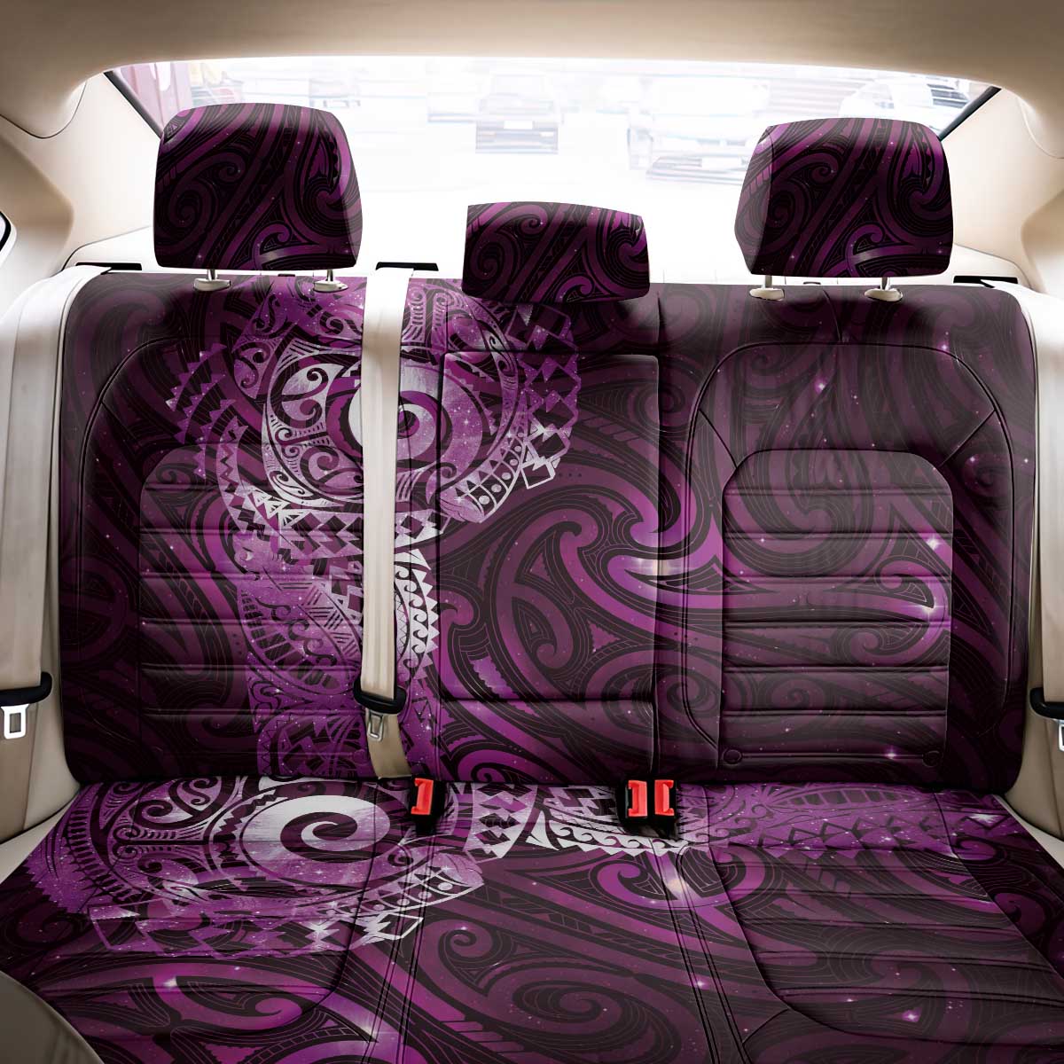 Matariki New Zealand Maori Koru Art Tattoo Back Car Seat Cover New Year Galaxy Pink Sky Style LT03 - Polynesian Pride