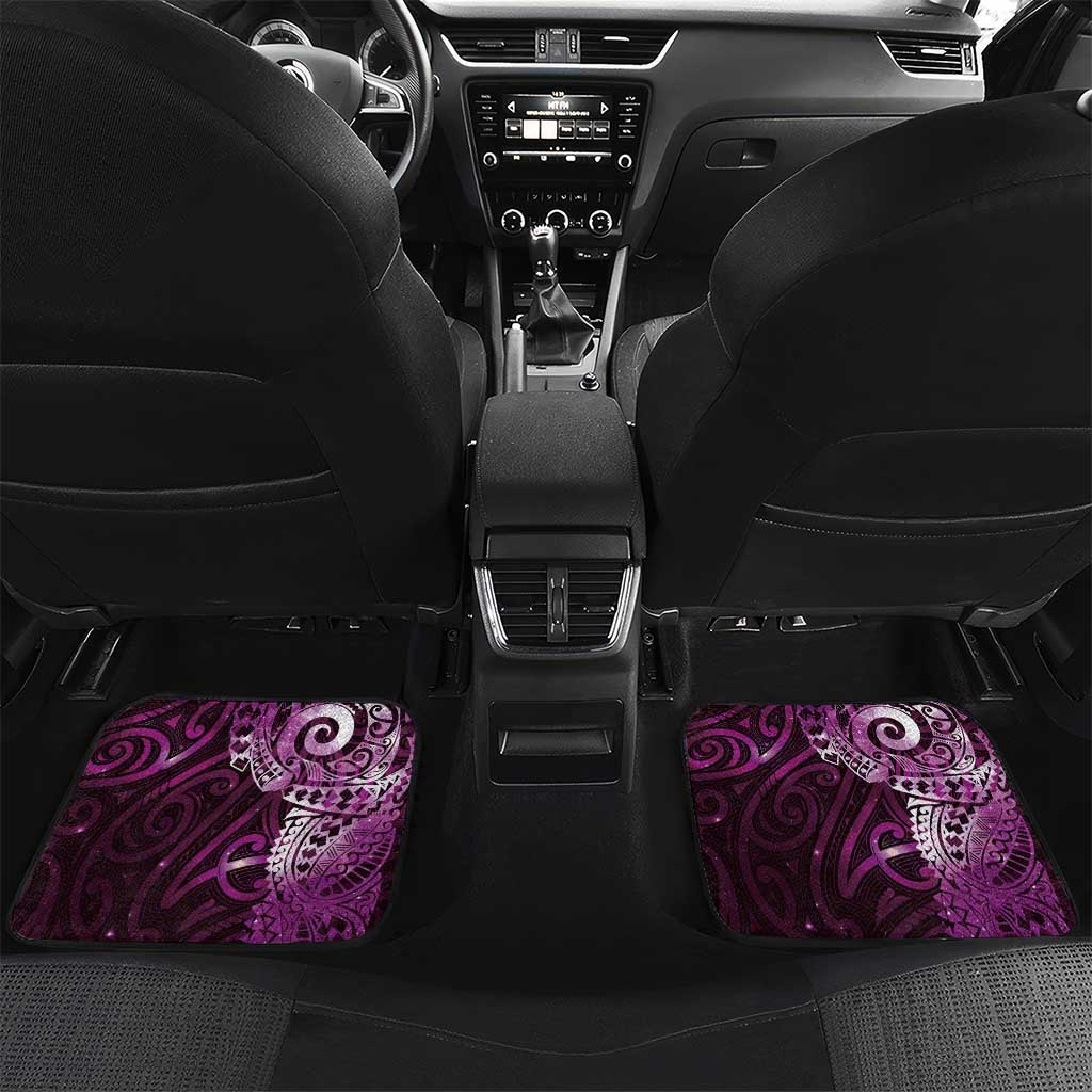 Matariki New Zealand Maori Koru Art Tattoo Car Mats New Year Galaxy Pink Sky Style LT03 Set 2pcs - Back Pink - Polynesian Pride