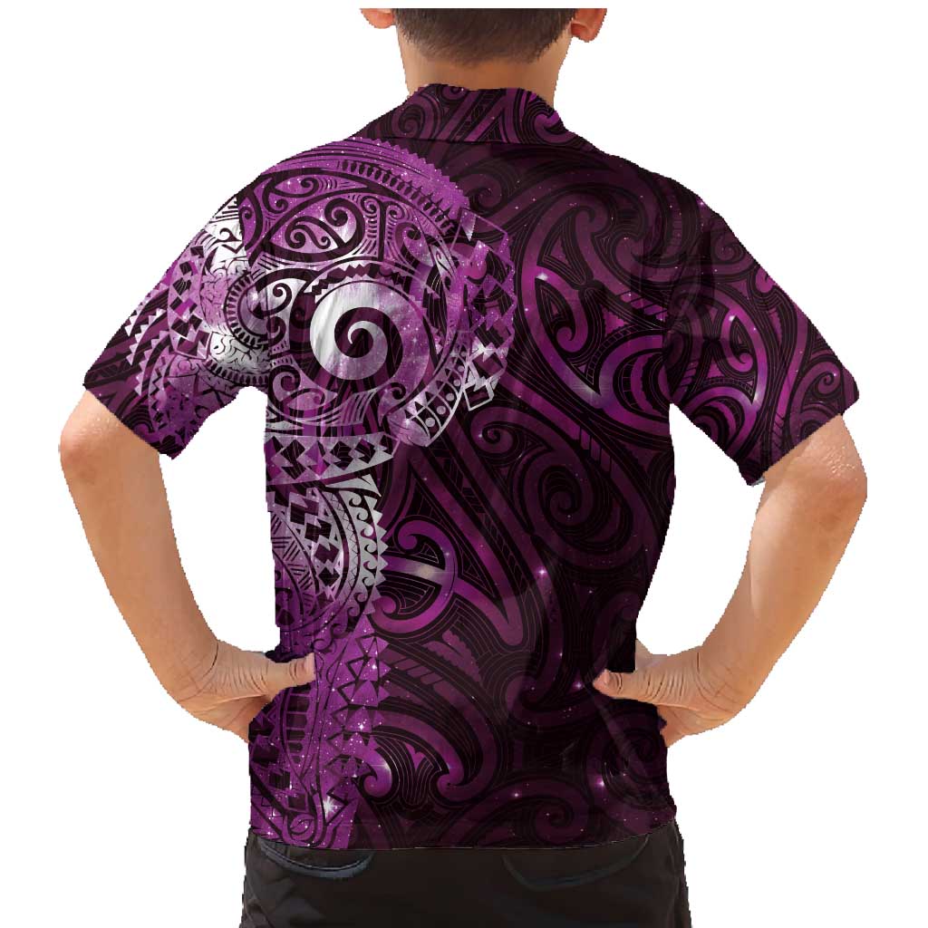 Matariki New Zealand Maori Koru Art Tattoo Family Matching Mermaid Dress and Hawaiian Shirt New Year Galaxy Pink Sky Style LT03 - Polynesian Pride